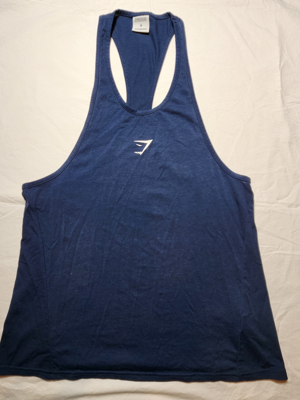 Gymshark Men's Navy Blue Racerback Tank Top